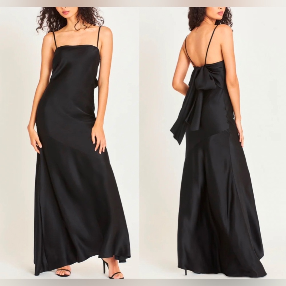 NWT LoveShackFancy Oaklynn Silk Dress With Bow in the Back